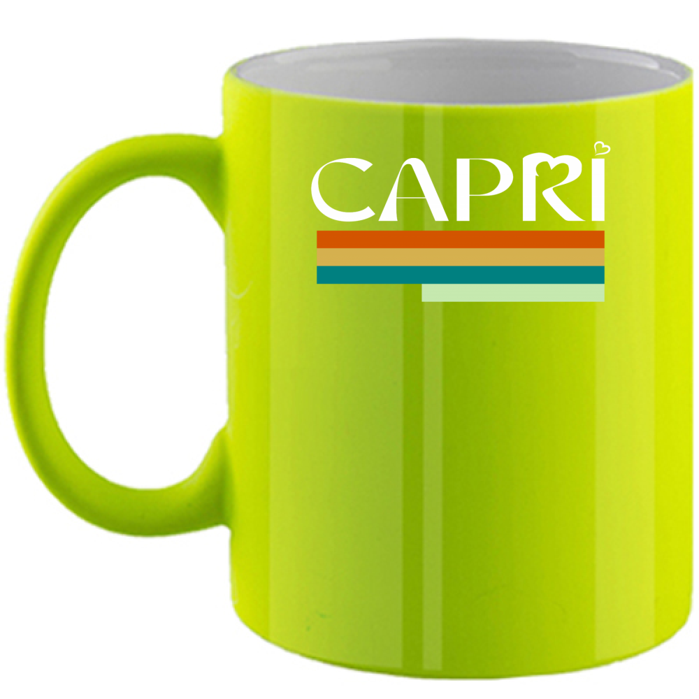 Fluorescent CAPRI TECNICOLOR WHITE WRITING Mug