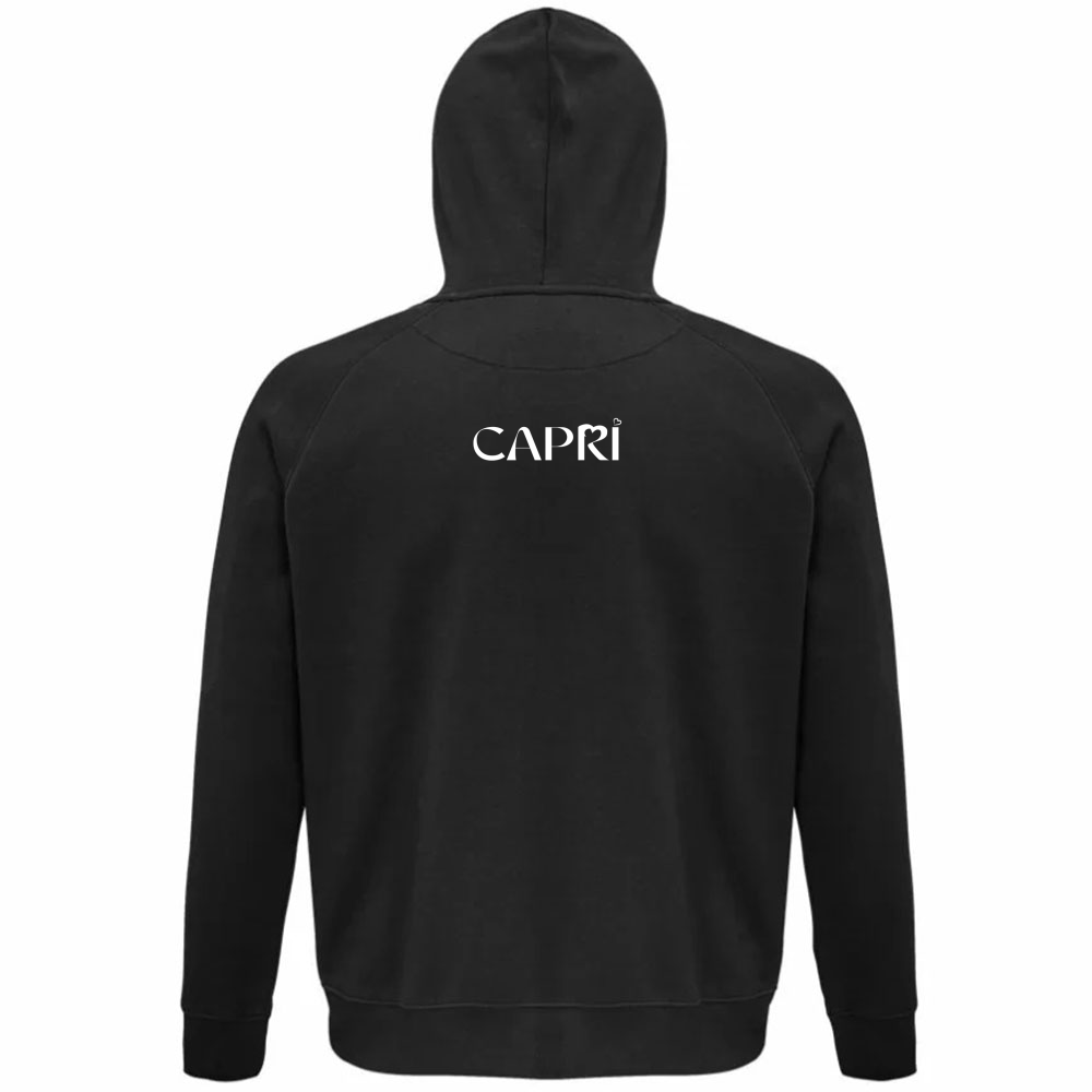 Unisex Organic Hoodie CAPRI MINIMAL WHITE WRITING