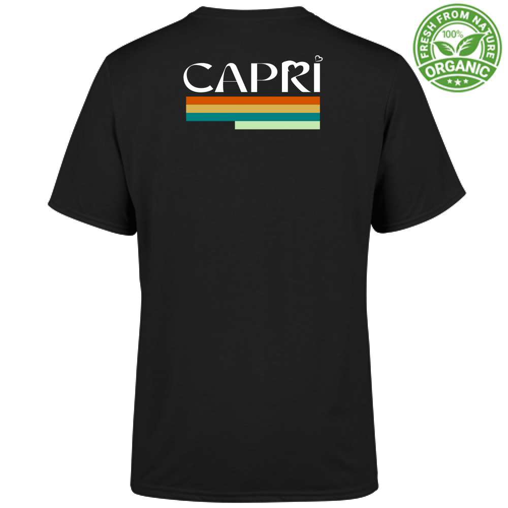 T-Shirt Unisex Organic CAPRI TECNICOLOR SCRITTA BIANCA