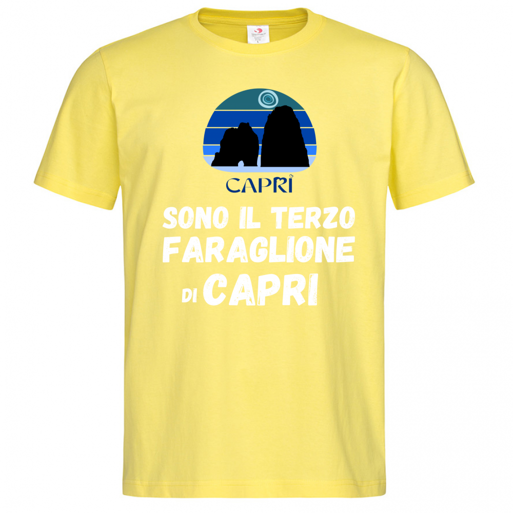 T-Shirt Men Premium SONO IL TERZO FARAGLIONE DI CAPRI SCRITTA BIANCA