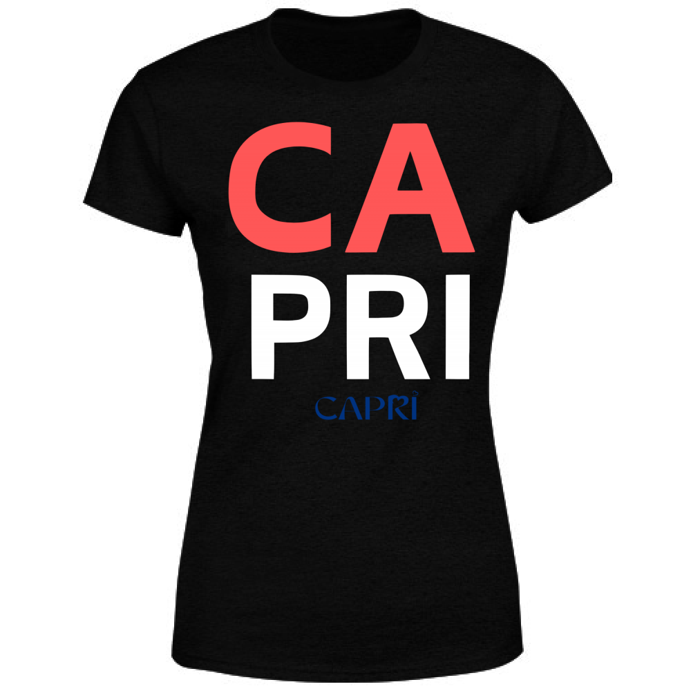 T-Shirt Donna CAPRI DESIGN SCRITTA ROSSA