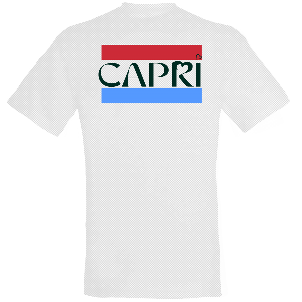 T-Shirt Unisex Dry Sport CAPRI FASCIA ROSSO BLUE SCRITTA NERA