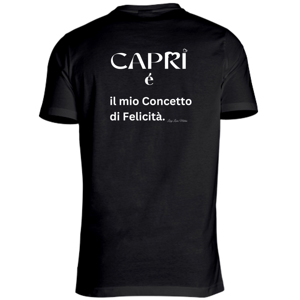 T-Shirt Bambino Capri é il mio concetto di Felicità scritta Bian