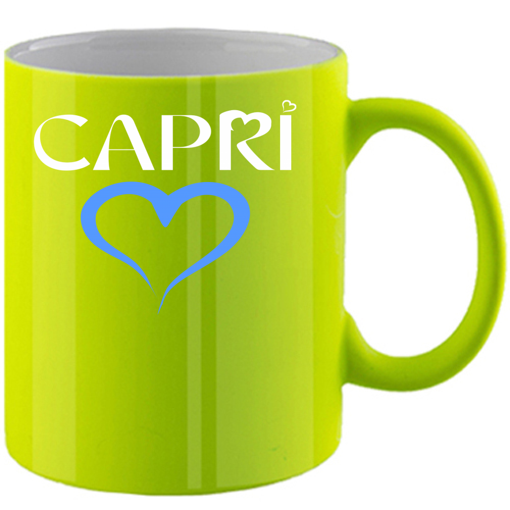 Fluorescent CAPRI BLUE HEART Mug