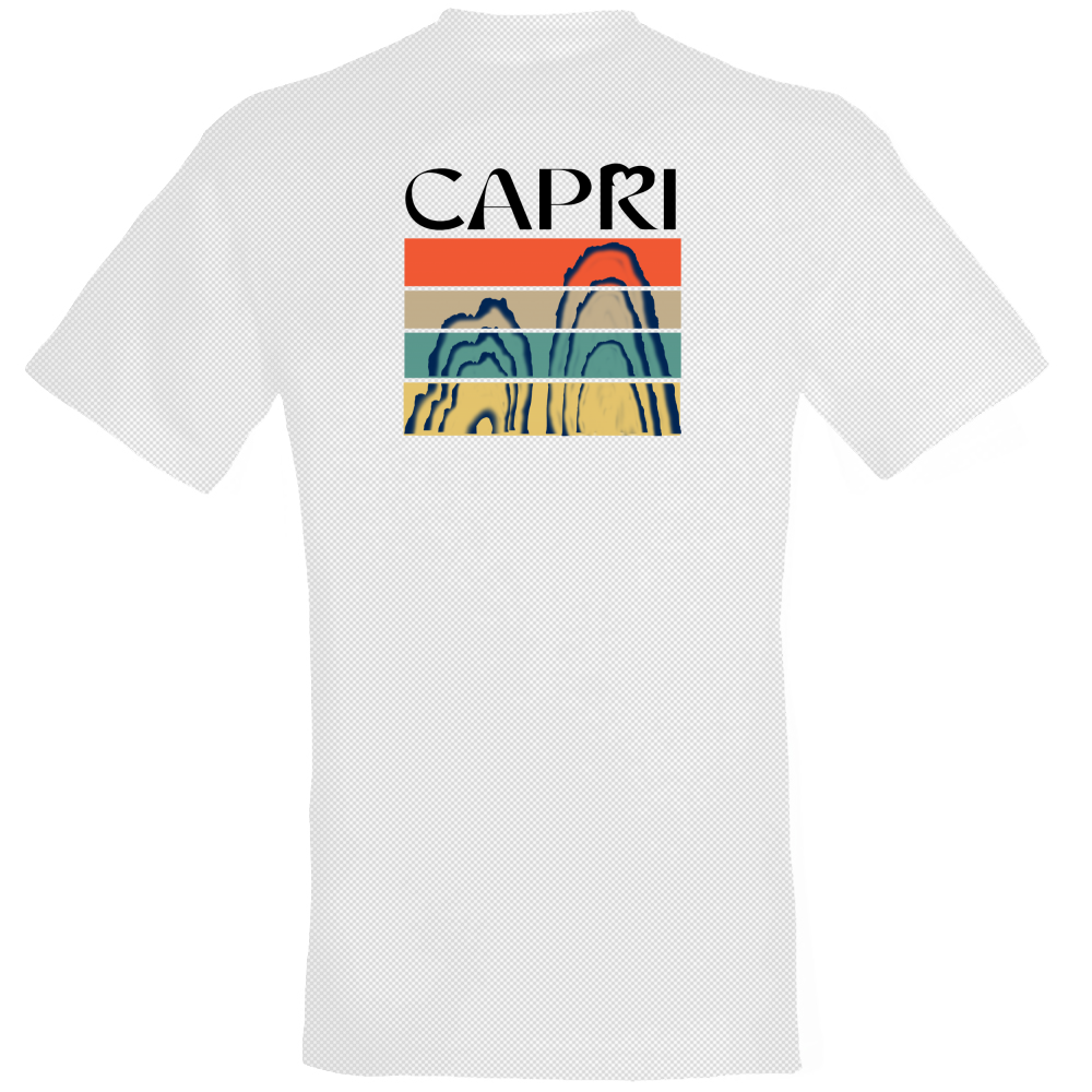 T-Shirt Unisex Dry Sport CAPRI PORZIONI FARAGLIONI SCRITTA NERA