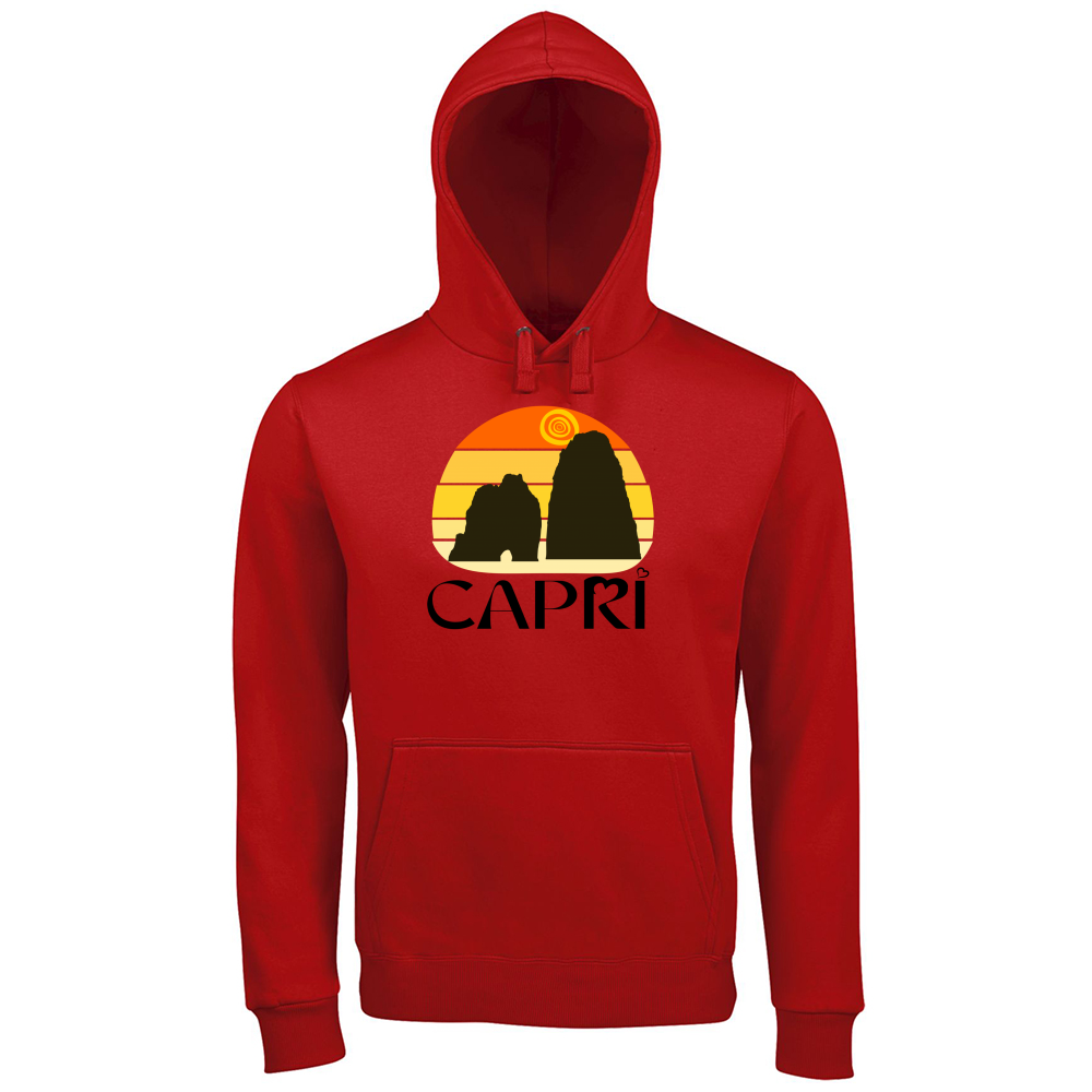 Hoodie Premium Men CAPRI SUNSET VINTAGE BLACK WRITING