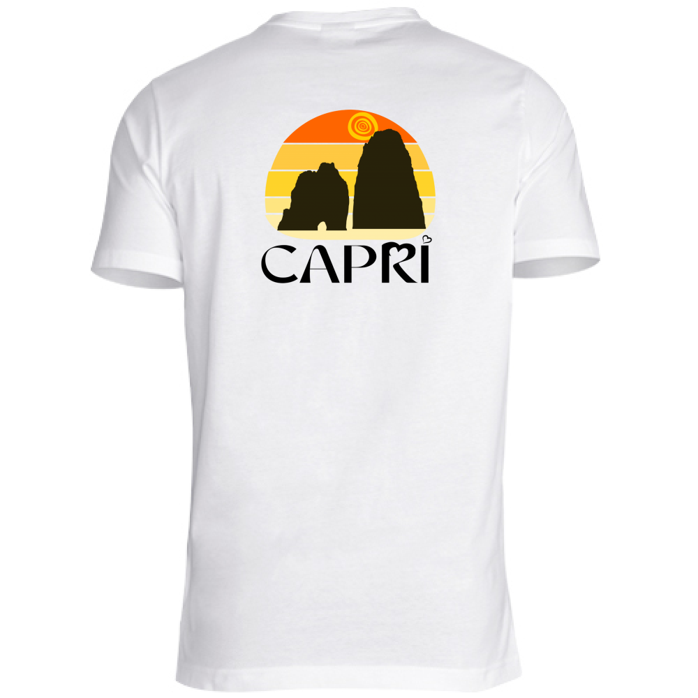 Unisex Large T-Shirt CAPRI SUNSET VINTAGE BLACK WRITING