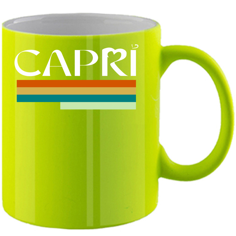 Fluorescent CAPRI TECNICOLOR WHITE WRITING Mug