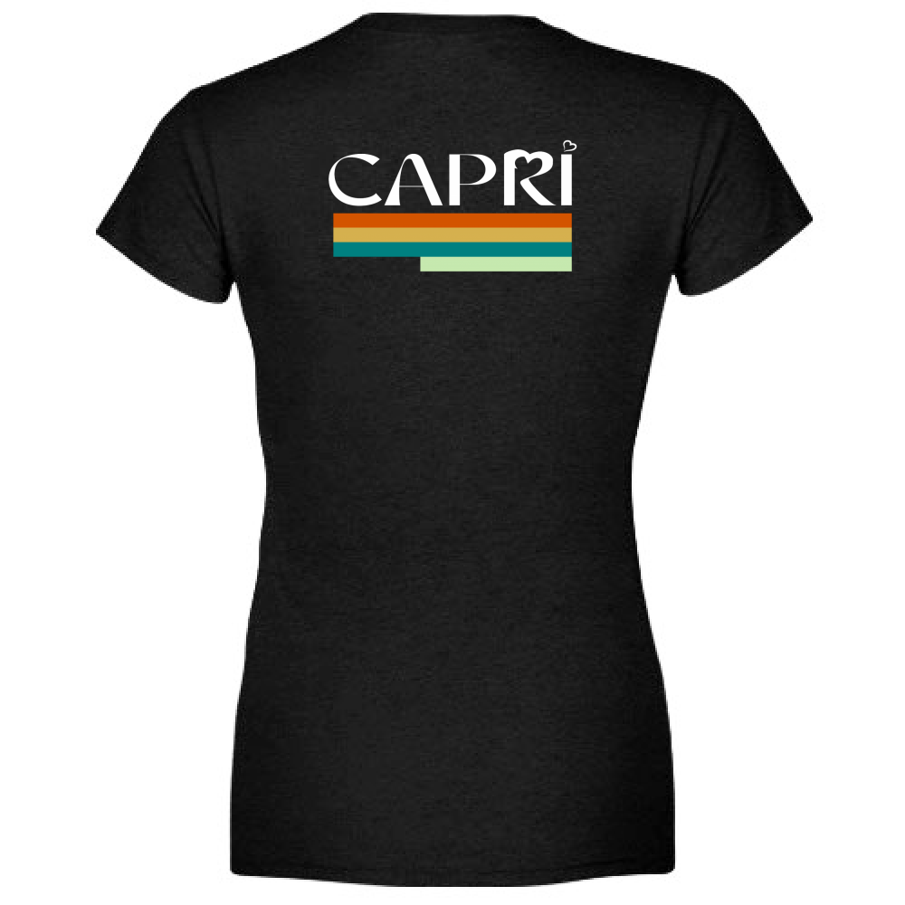T-Shirt Woman Organic CAPRI TECNICOLOR SCRITTA BIANCA