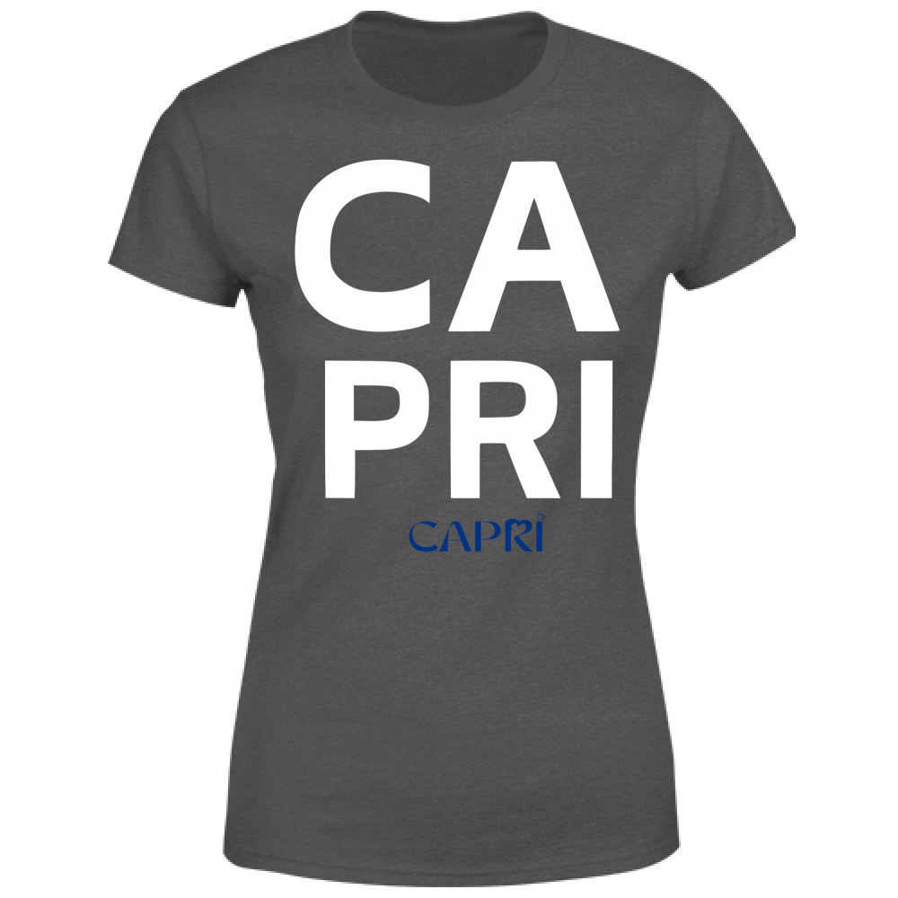 T-Shirt Donna CAPRI DESIGN SCRITTA BIANCA