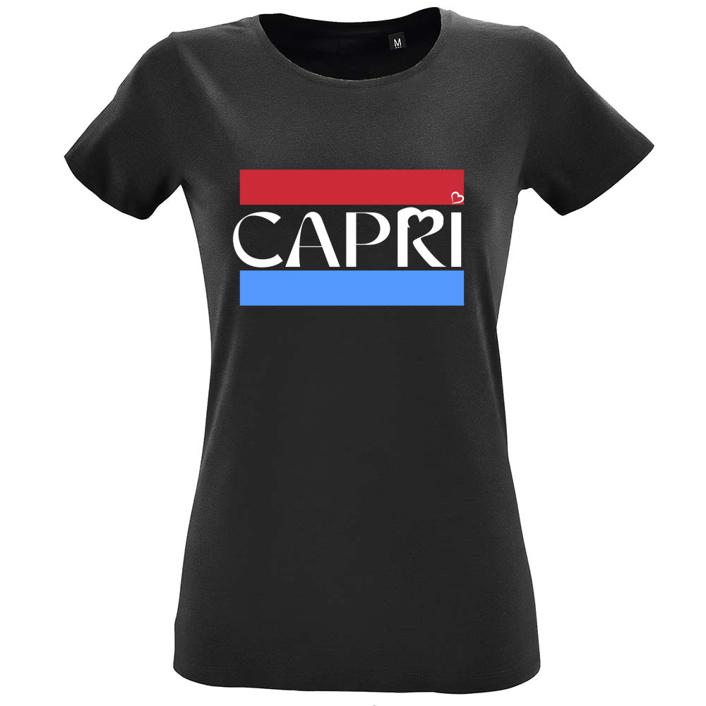 T-Shirt Women Fit CAPRI FASCIA ROSSO BLUE BIANCO
