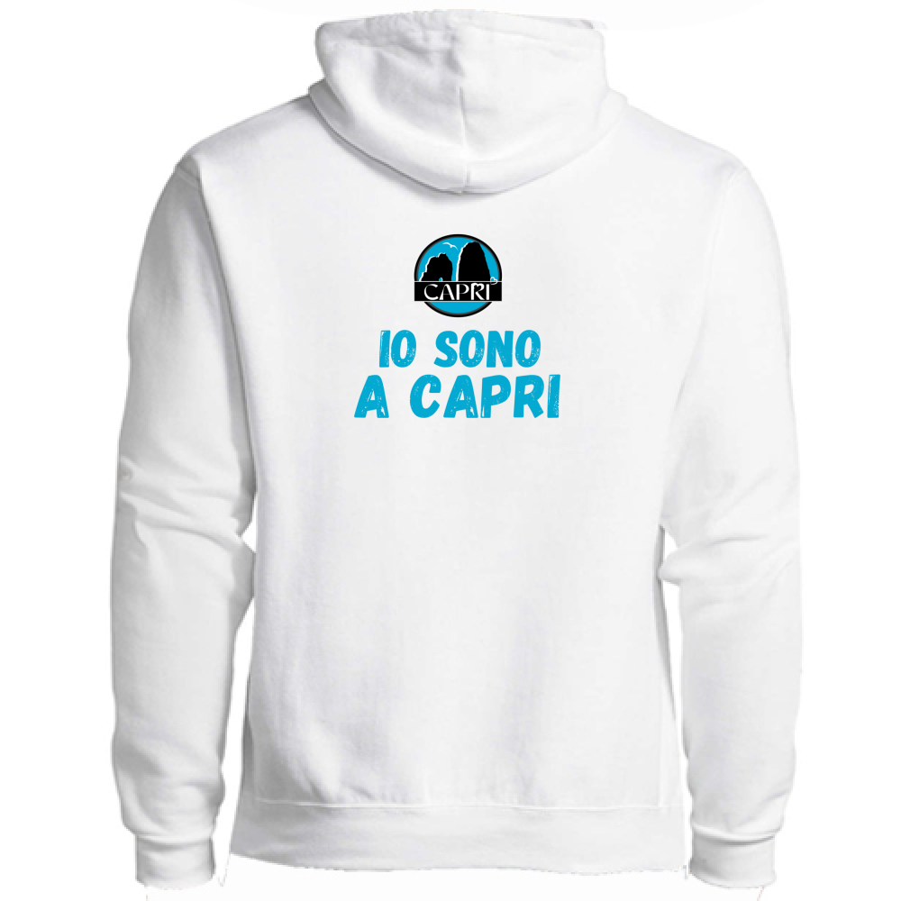 Premium Hoodie Zip I AM IN CAPRI BLUE WRITING
