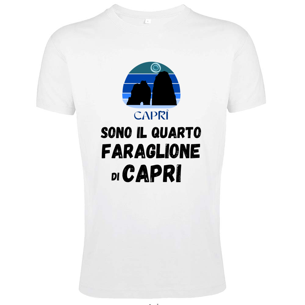 T-Shirt Men Fit SONO IL QUARTO FARAGLIONE DI CAPRI SCRITTA NERA