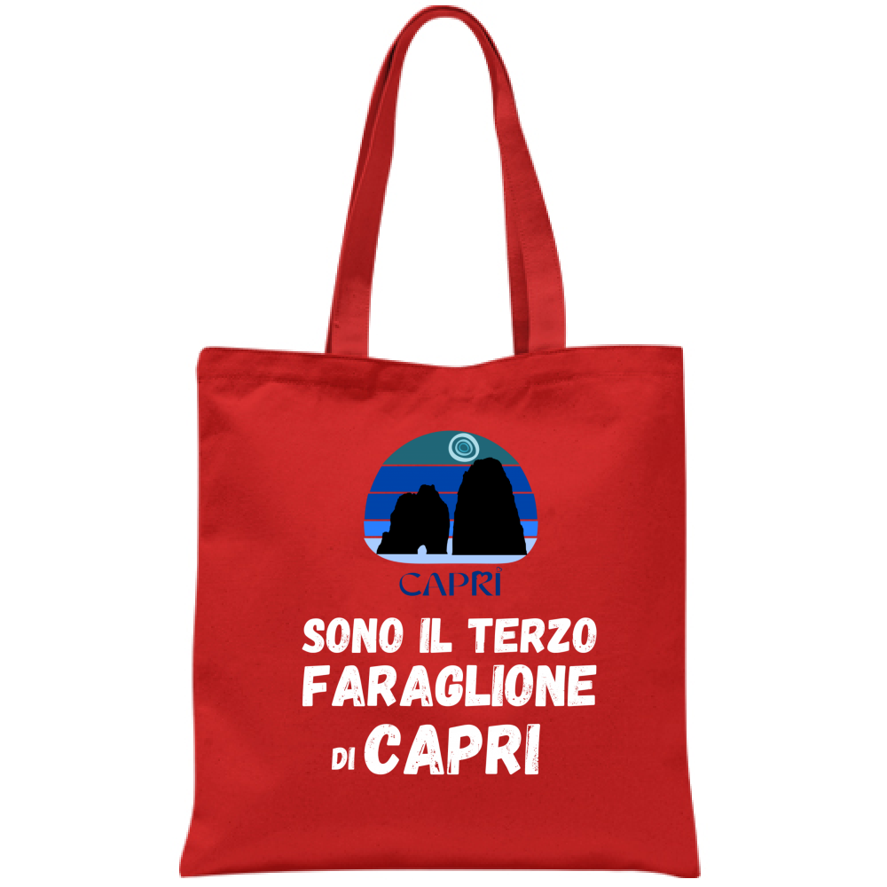 Bag I AM THE THIRD FARAGLIONE OF CAPRI WHITE WRITING