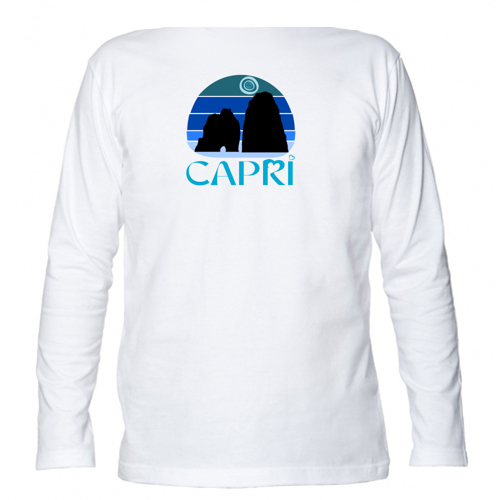 Unisex Long Sleeve T-Shirt CAPRI VINTAGE BLUE SUNSET