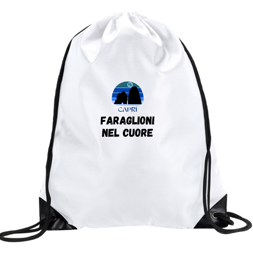 Backpack FARAGLIONI DI CAPRI IN THE HEART BLACK WRITING