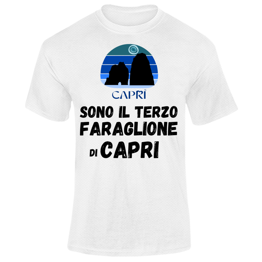 T-Shirt Unisex Dry Sport SONO IL TERZO FARAGLIONE DI CAPRI SCRITTA NERA
