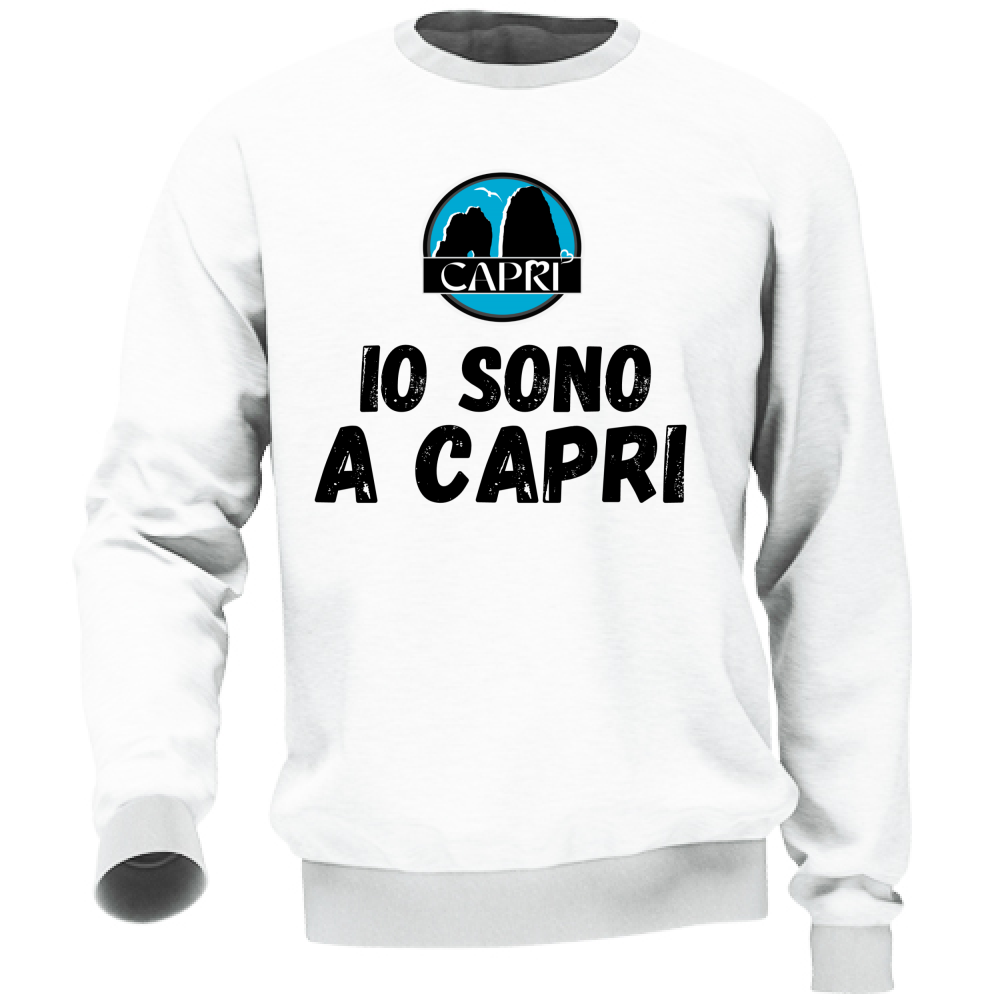 Felpa Unisex IO SONO A CAPRI SCRITTA NERA