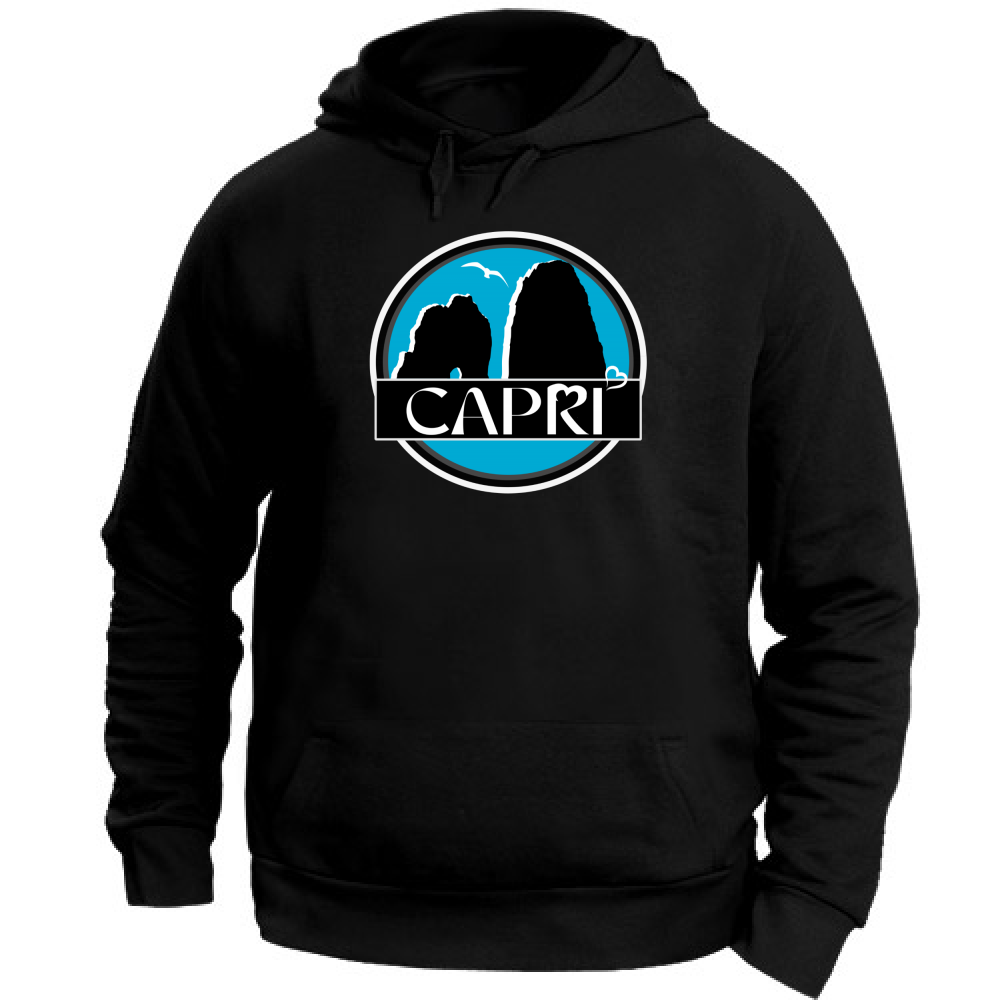 Felpa con Cappuccio Unisex Large CAPRI CERCHIO MAGICO CON  FARAGLIONI