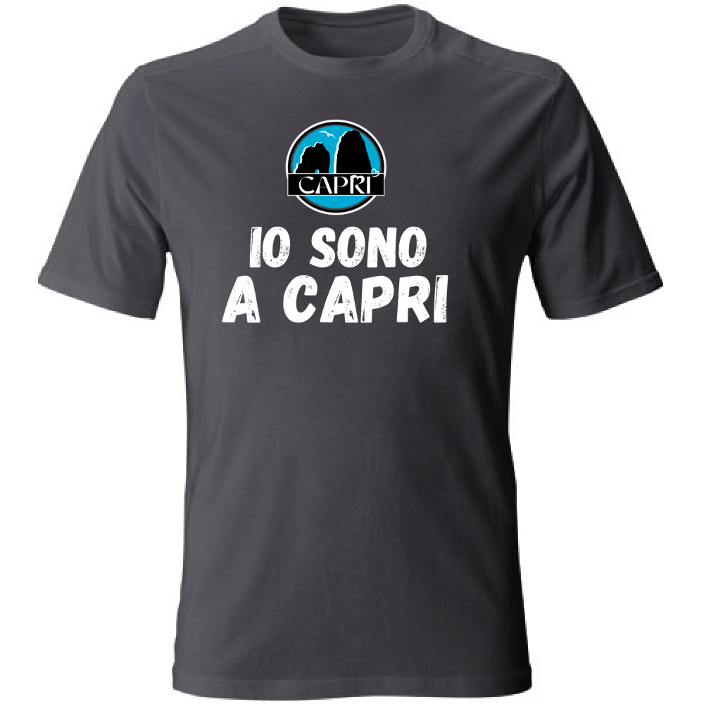 Unisex T-Shirt Large I AM IN CAPRI WHITE WRITING