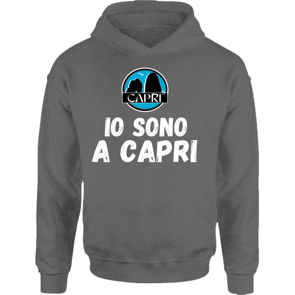 Kids Hoodie I AM IN CAPRI WHITE WRITING