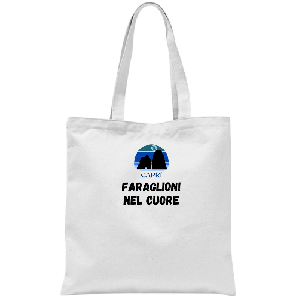 FARAGLIONI DI CAPRI BAG IN THE HEART BLACK WRITING