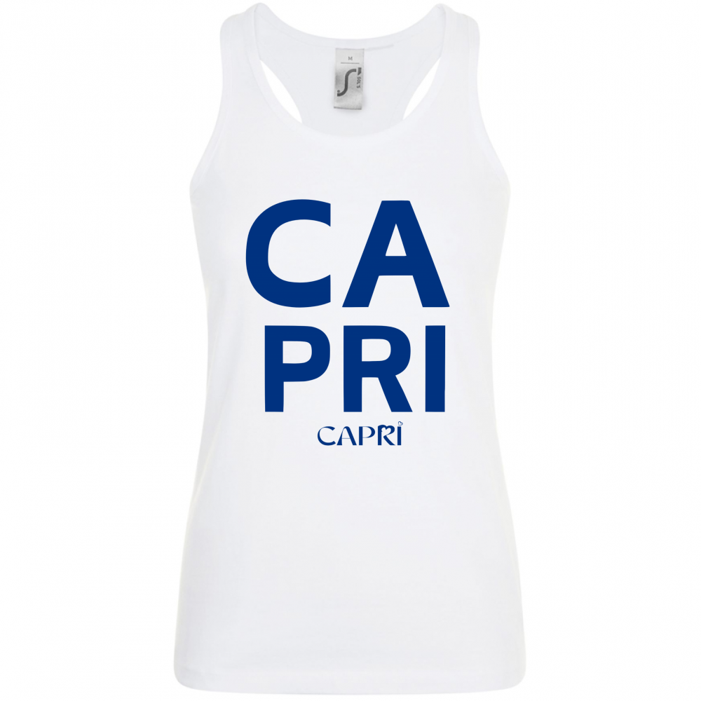 Women's Tank Top CAPRI DESIGN WRITTEN BLUE