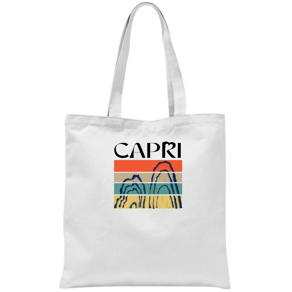 Borsa CAPRI PORZIONI FARAGLIONI SCRITTA NERA