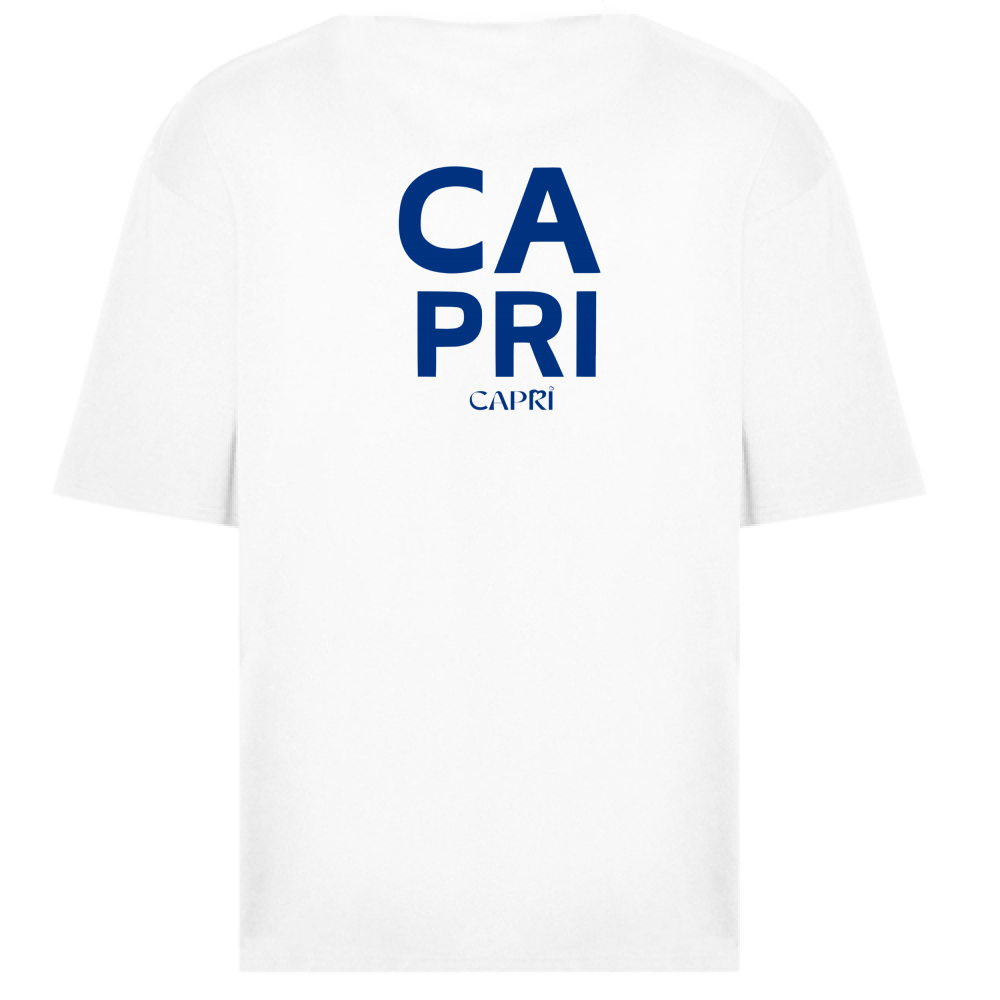 T-Shirt Oversize CAPRI DESIGN SCRITTA BLUE