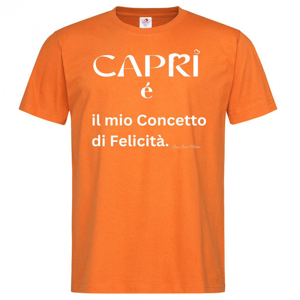 T-Shirt Men Premium Capri é il mio concetto di Felicità scritta Bian