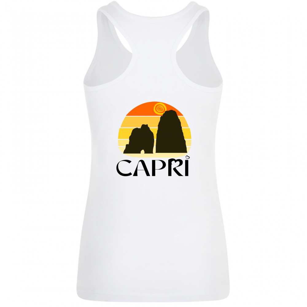 Canotta Donna CAPRI TRAMONTO VINTAGE SCRITTA NERA