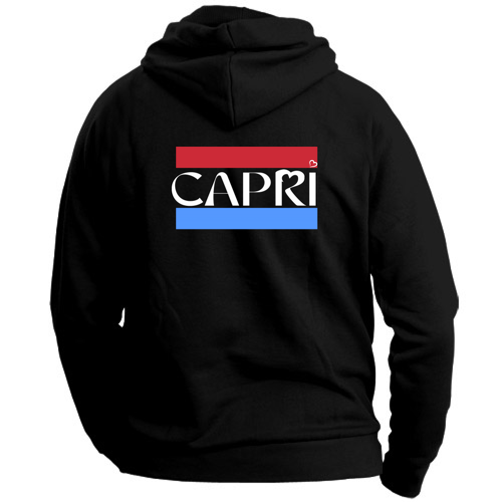 Felpa Unisex con Cappuccio CAPRI FASCIA ROSSO BLUE BIANCO