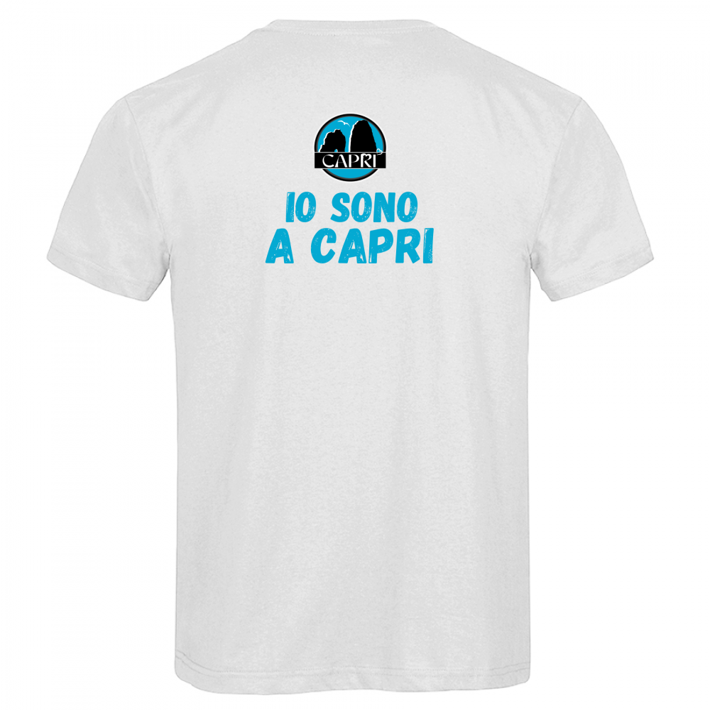 T-Shirt Men Premium IO SONO A CAPRI SCRITTA AZZURRA
