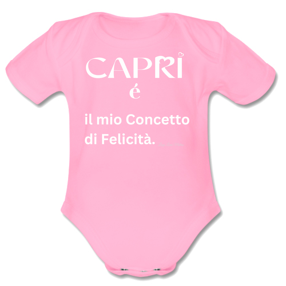 Body Bambino Capri é il mio concetto di Felicità scritta Bian