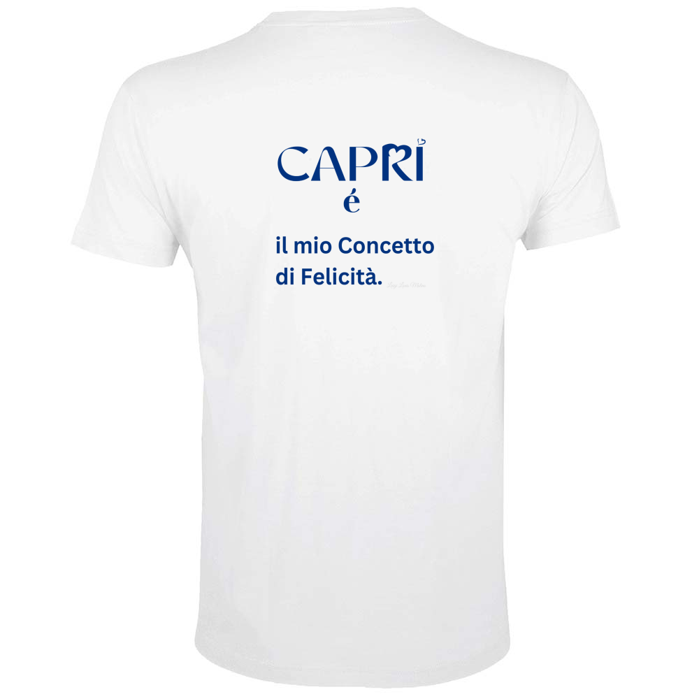 T-Shirt Men Fit Capri é il mio concetto di Felicità scritta Blue