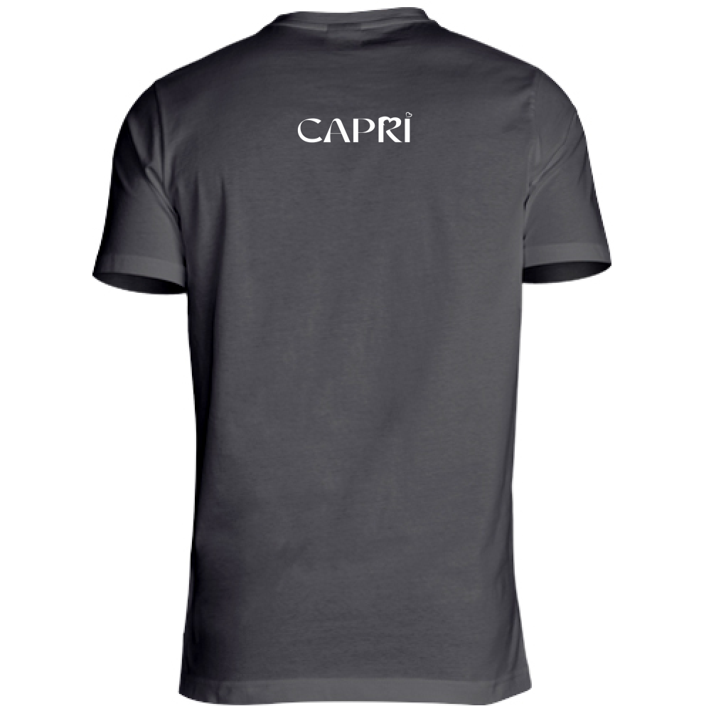 T-Shirt Unisex Large CAPRI MINIMAL SCRITTA BIANCA