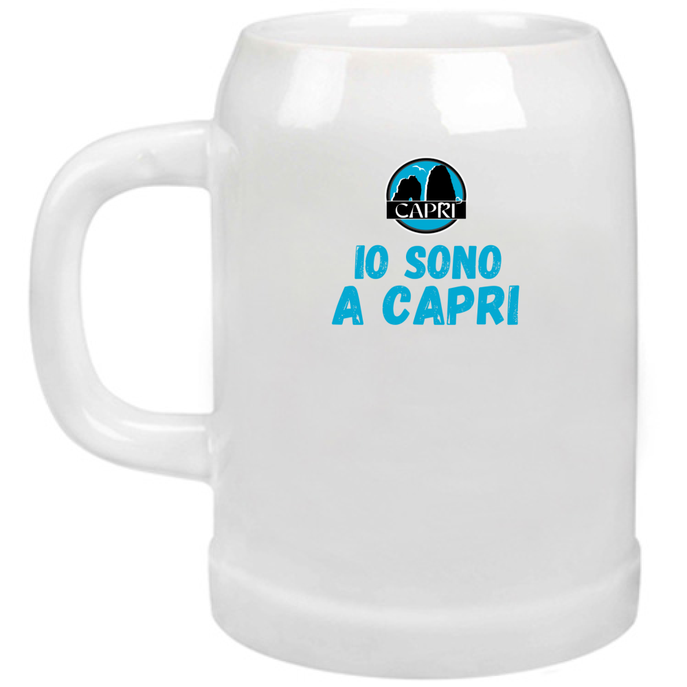 Beer Mug I AM IN CAPRI BLUE WRITING