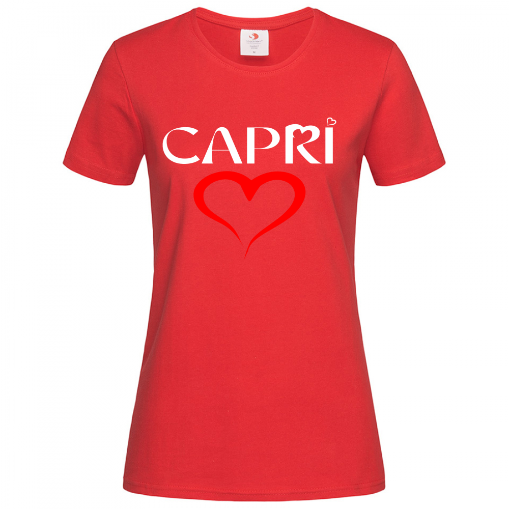 T-Shirt Women Premium CUORE CAPRI ROSSO