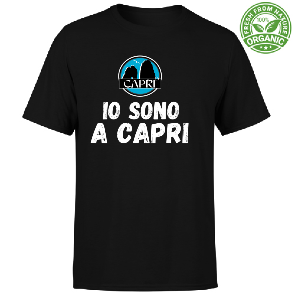 Organic Kids T-Shirt I AM IN CAPRI WHITE WRITING