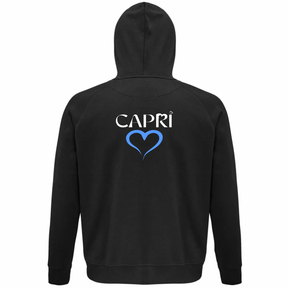 Unisex Organic Hoodie CAPRI HEART BLUE