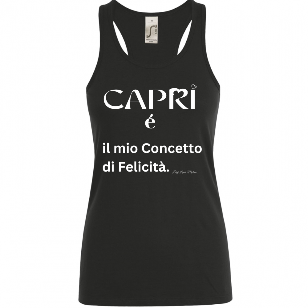 Women's Tank Top Capri is my concept of Happiness written Bian