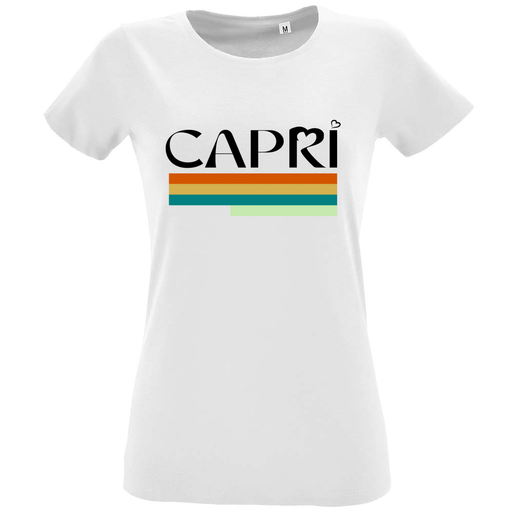 T-Shirt Women Fit CAPRI TECNICOLOR SCRITTA NERA