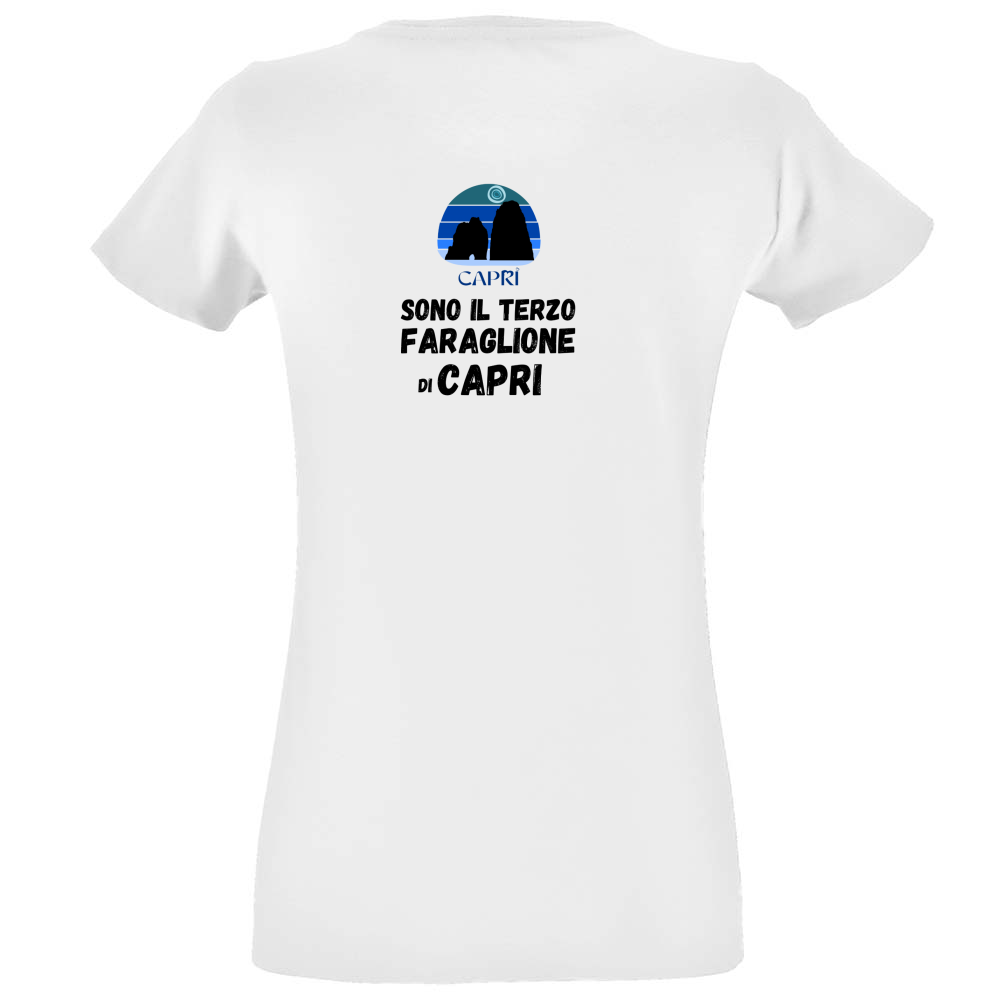 T-Shirt Women Fit SONO IL TERZO FARAGLIONE DI CAPRI SCRITTA NERA
