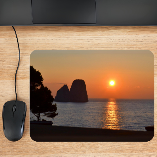 Mousepad Capri Faraglioni enchanted by dawn Mousepad