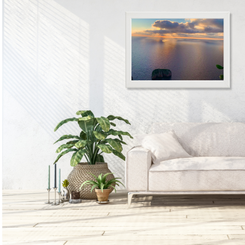 Poster con Cornice 60x40 Capri Alba Monacone