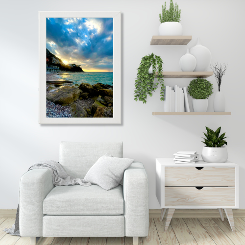 Poster con Cornice 40x60 Capri Tramonto alla Marina Grande