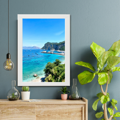 Poster con Cornice 40x60 Capri Marina Grande lunga