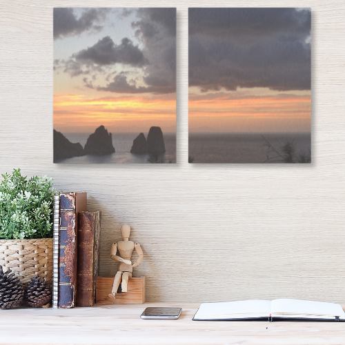 Canvas 2 Pannelli Telaio Capri Morning Symphony
