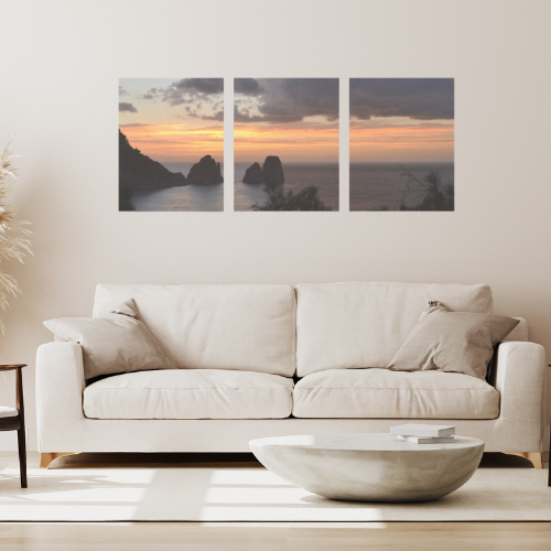 Canvas 3 Pannelli Telaio Capri Morning Symphony