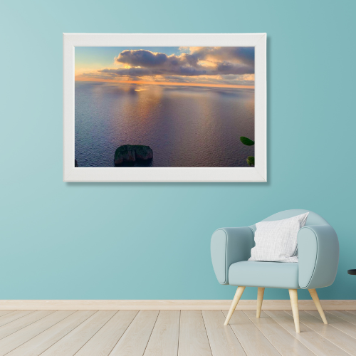 Poster con Cornice 60x40 Capri Alba Monacone